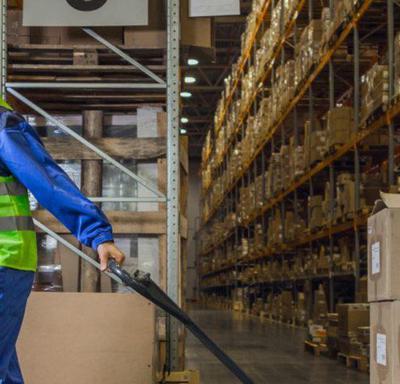 Man working in warehouse crop