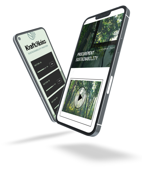 Kraft Heinz sustainability digital academy device screenshots