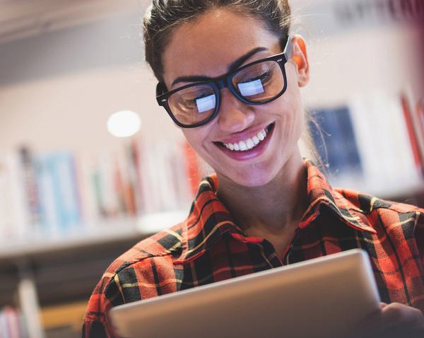 User looking at DEI ( Diversity Equality Inclusion) training on corporate tablet